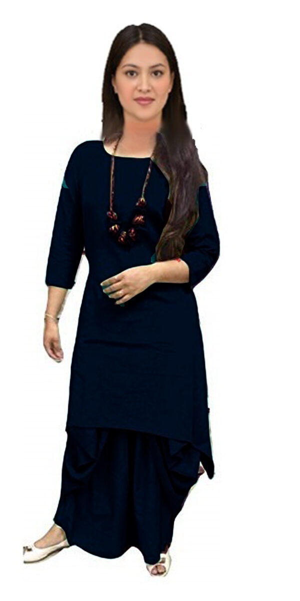 Femezone womens cotton slub dhoti cum skirt and  kurta set - Image 7