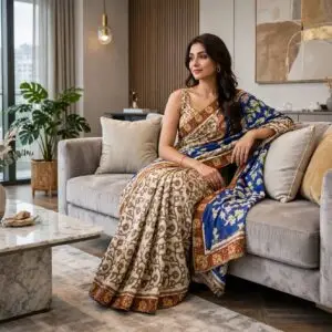 Handblock saree