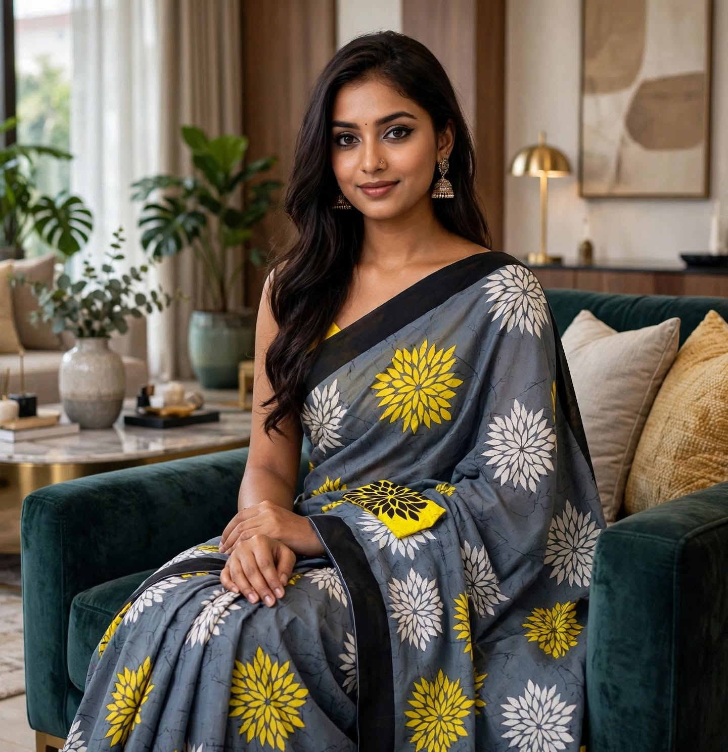 Women's Cotton Ethnic bagru print saree with Blouse