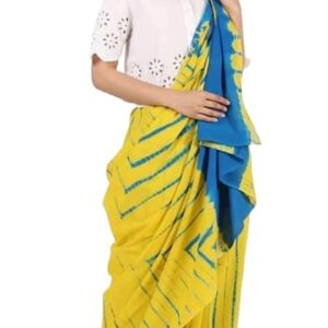 Women's Cotton Ethnic bagru print saree with Blouse