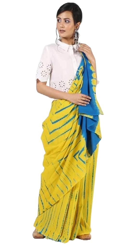 Women's Cotton Ethnic bagru print saree with Blouse