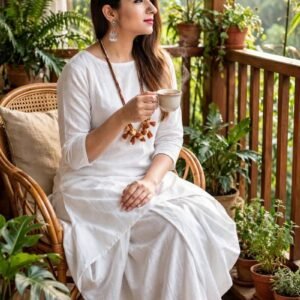 Femezone women's Linen blend cotton dhoti kurta set