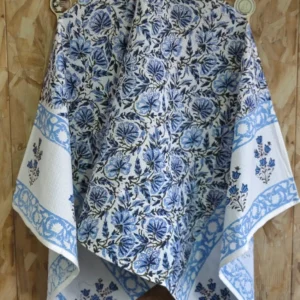 Floral Block Print Waffle Towel