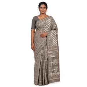 Cotton Ethnic bagru print saree with Blouse-