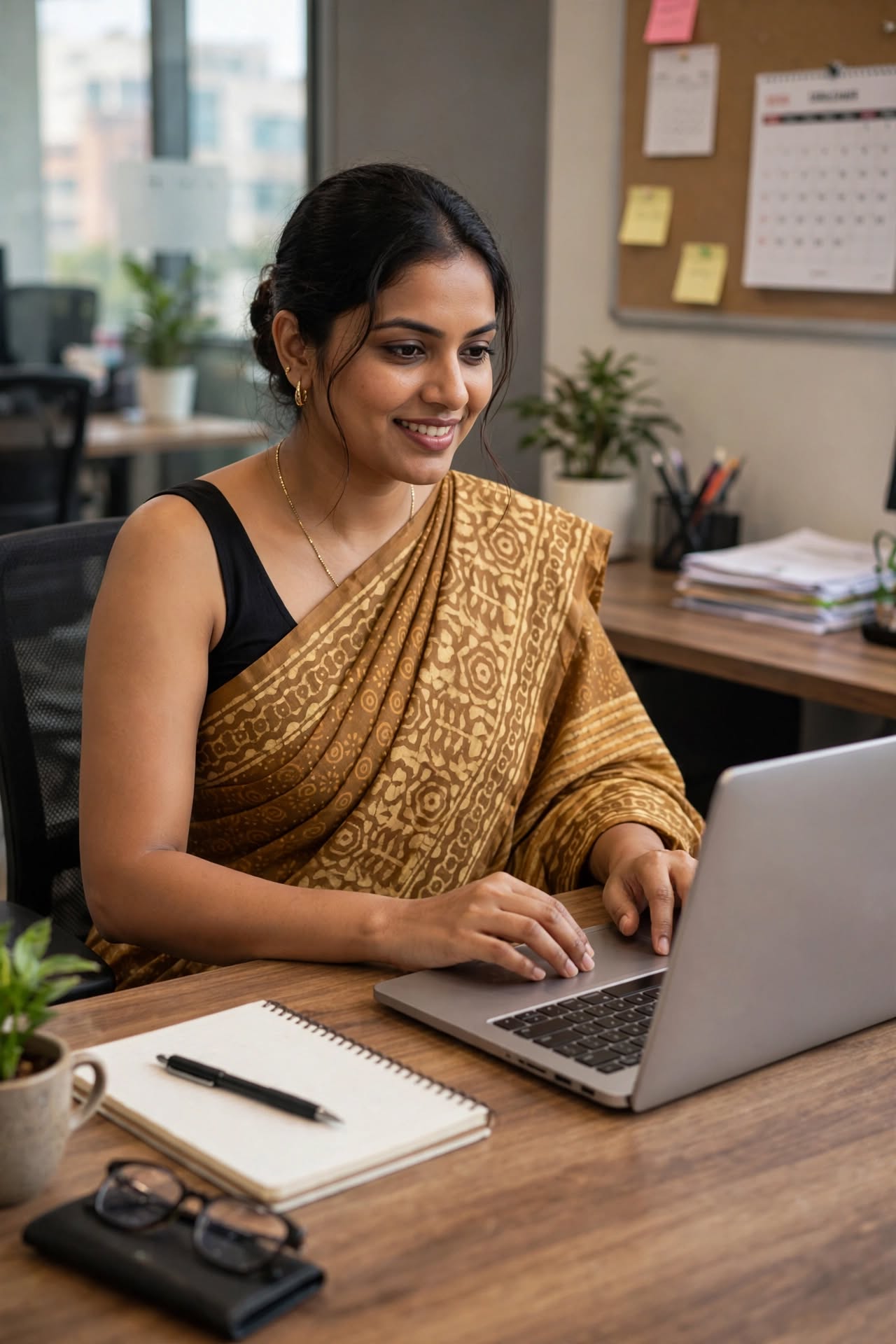 Cotton Ethnic bagru print saree with Blouse-dabu - Image 2
