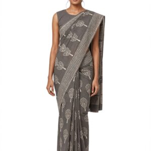 Women's Cotton Ethnic bagru print saree with Blouse
