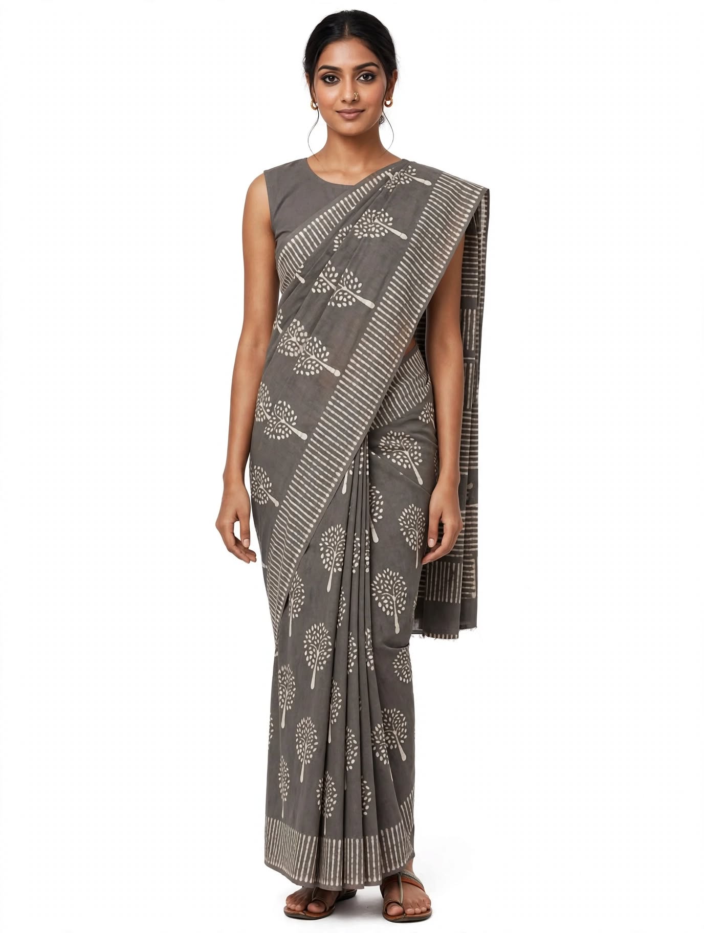 Women's Cotton Ethnic bagru print saree with Blouse